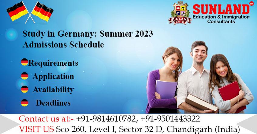 Study in Germany: Summer 2025 Admissions Schedule 2 Intakes in Germany for Indian Students